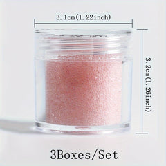3Pcs Clear Crystal Glass Nail Decoration Balls Mini 3D Caviar Beads Charms
