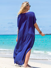 Boho Kaftan Dress Women's Plus Tribal Embroidered Batwing Sleeve