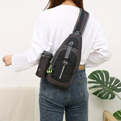 Casual Large Capacity Chest Bag with Water Bottle Holder