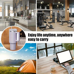40oz Stainless Steel Travel Cup with Handle - Keeps Drink Cold