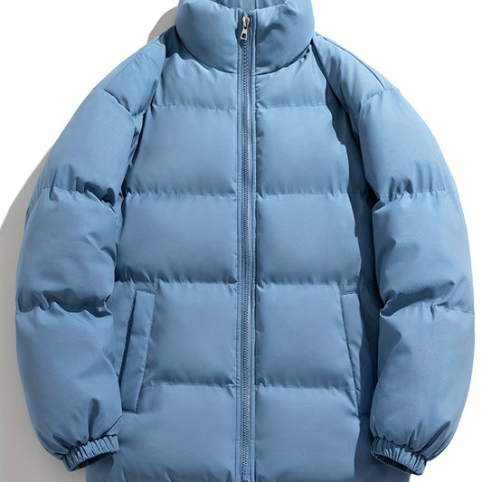 Men's Classic Hooded Jacket Zip Up Padded Coat for Fall Winter