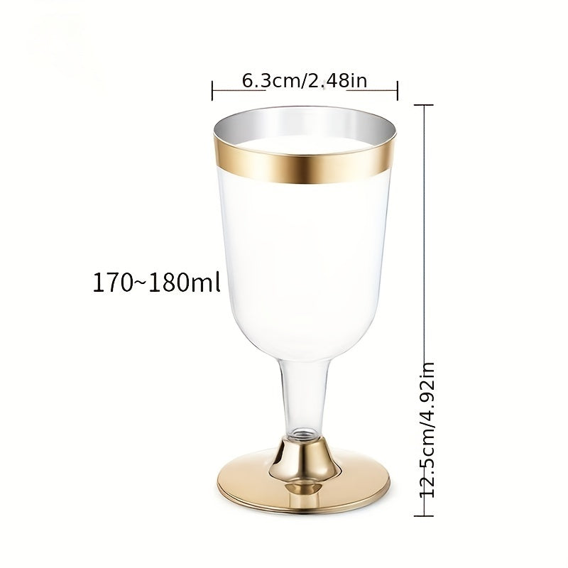 Rose Golden Powder Plastic Wine Glasses