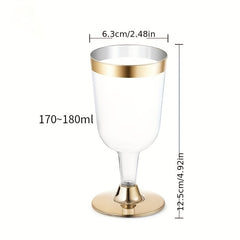 Rose Golden Powder Plastic Wine Glasses