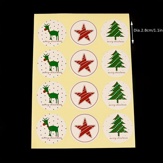 Christmas Gift Tags Stickers Merry Christmas Decoration Set