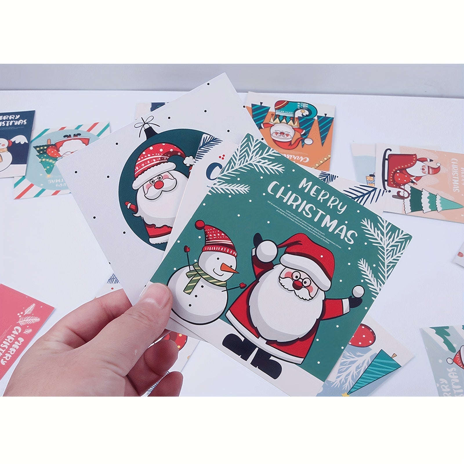 30pcs Santa Claus Blessing Small Postcard Christmas Surprise Gift Cards