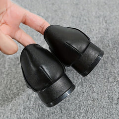 Women's Pointed Toe Low Heels Slip On Shoes Casual Work Shoes