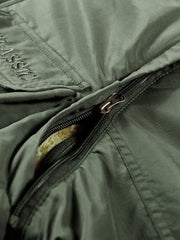 Men's Cargo Jacket Warm Coats Fleece Lined Military Jackets with Hood