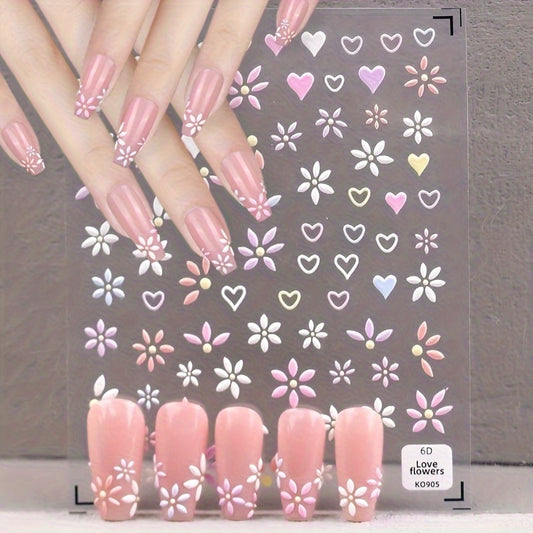 Spring Flower Nail Art Stickers Self Adhesive