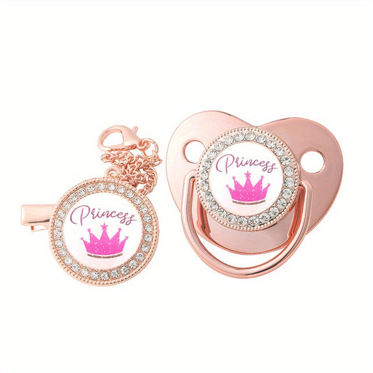 Baby Bling Crown Princess Pacifier Newborn Prince Silicone