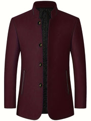 Men's Wool Blend Stand Collar Jacket Coat