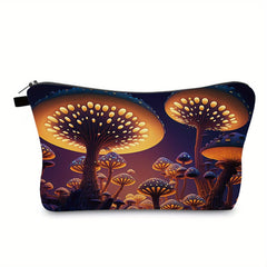 Cute Mushroom Pattern Cosmetic Pouch with Toiletry and Washing Bag