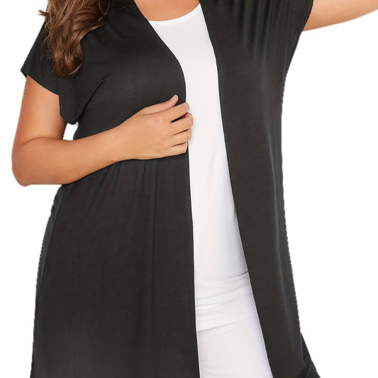 Cap Sleeve Open Front High Stretch Cardigan