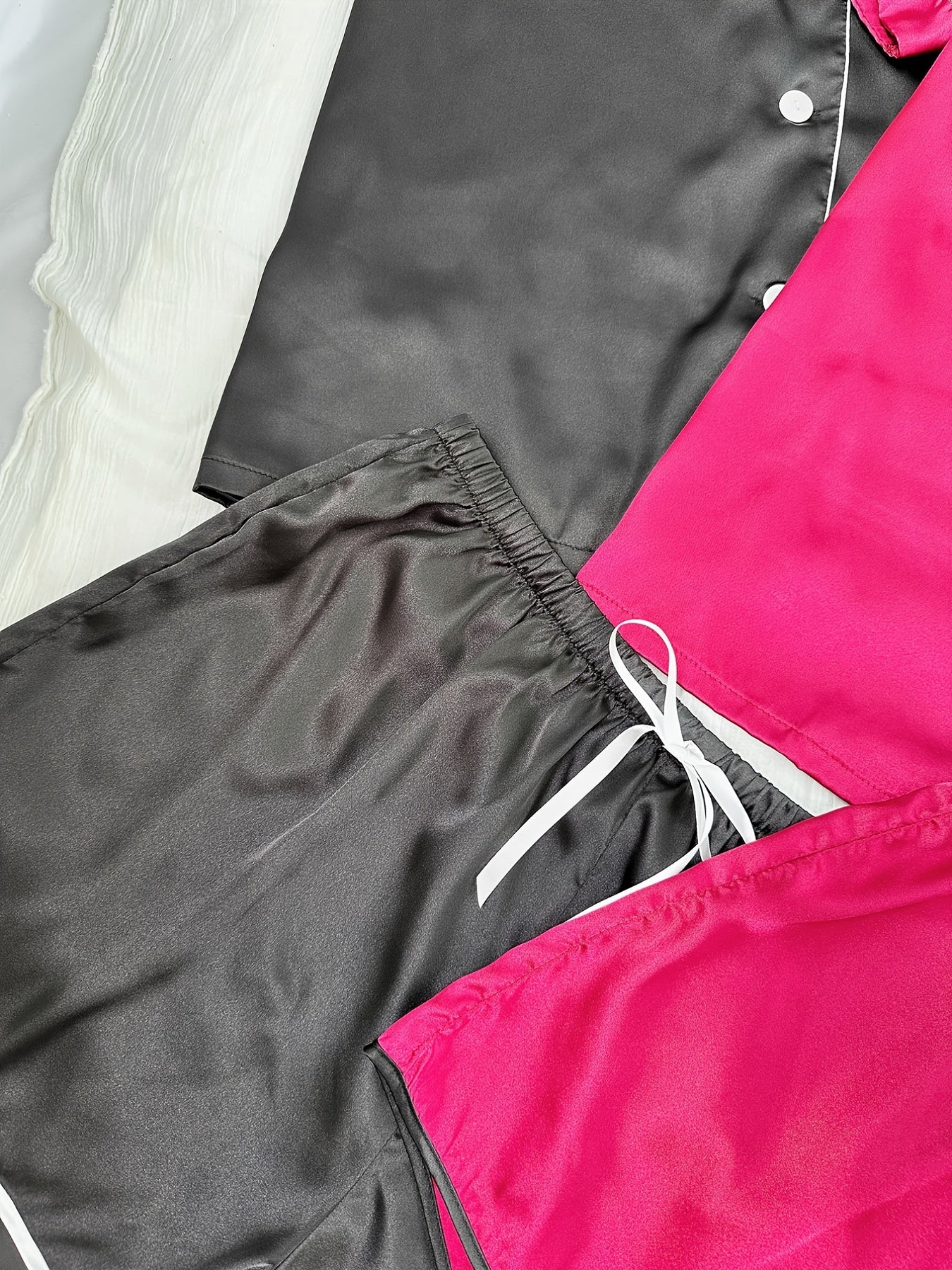 4 Pack Plus Size Pajama Set Women's Button Up