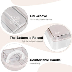 Stackable Craft Storage Box with 7 Compartment Tray