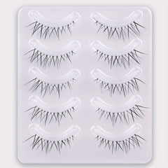 5 Pairs Natural Wispy False Eyelashes Faux Mink Cat Eye Long Lasting