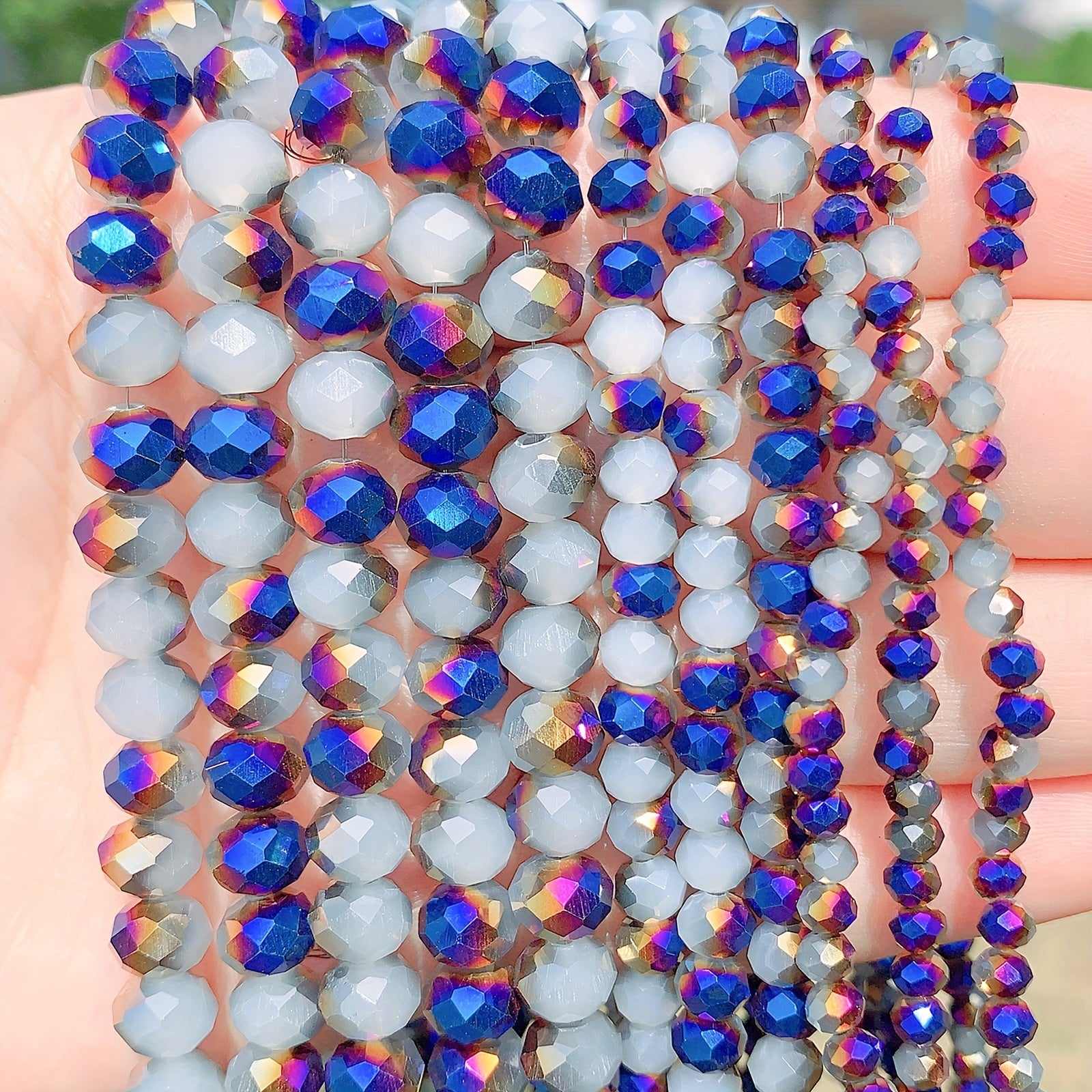 Plated Crystal Beads 4-8mm for DIY Bracelet Jewelry Making