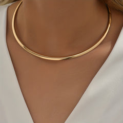 18K Plated Golden Collar Neck Ring Fine Jewelry Choker