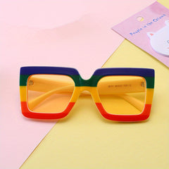 Girl's Large Frame Letter Decorated Outdoor Sunglasses