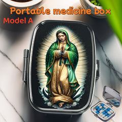 Portable Medicine Box Travel Storage Box 2 Compartments Small Easy to Carry