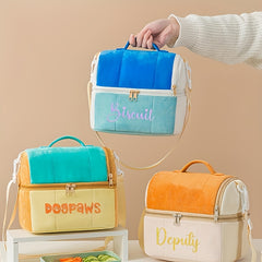1pc Personalized Name Toast Lunch Bag Double Layer Insulation Bag