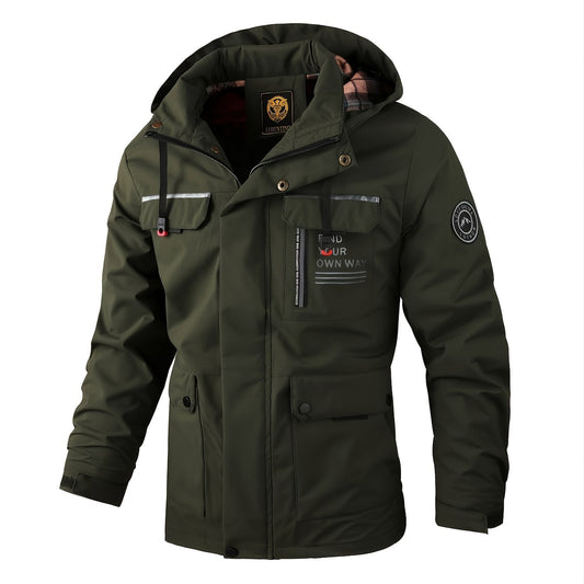 Men's Letter Print Baseball Jacket Waterproof Sports Jacket