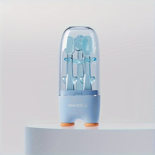 4pcs Infant & Toddler Toothbrush Set Soft Silicone Oral & Tongue Cleaners