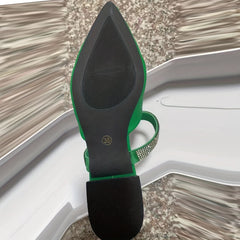 Women's Chunky Low Heels Slip On Mules