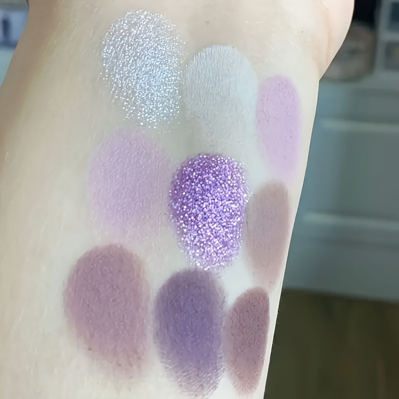 Purple Eyeshadow Palette Matte & Shimmer Finish Long Lasting High Pigment