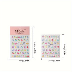 5D Embossed Jelly Nail Art Stickers Funny Expression Nail Art Decals