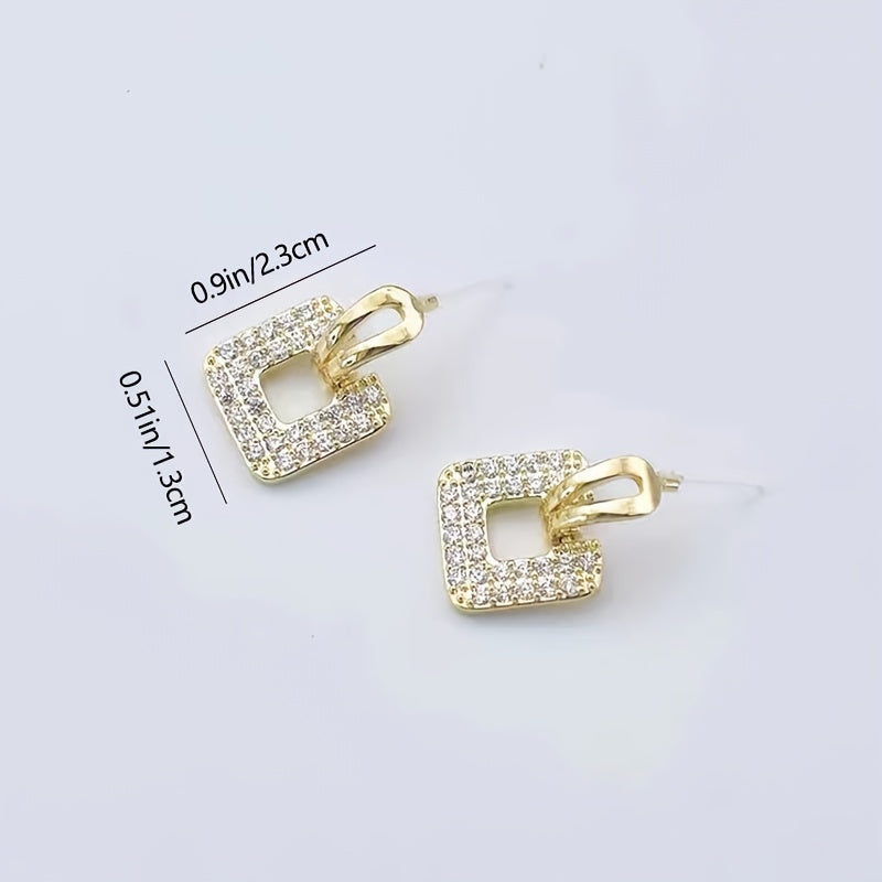 Acoustic Flash Square Hollow Earrings