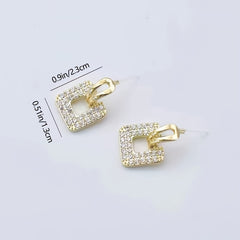 Acoustic Flash Square Hollow Earrings