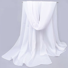 Chiffon Scarf Solid Shawl Sunscreen Head Wrap Hijab Travel Beach Towel