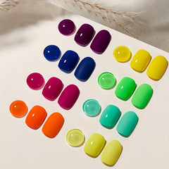 8 Colors Macaroon Candy Gel Nail Polish Pink Green Yellow Jelly Gel Polish