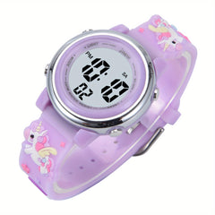 Cartoon Unicorn Waterproof Electronic Watch for Kids