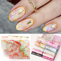 Marble Pattern Nail Foil Transfer Stickers - Nail Art Supplies