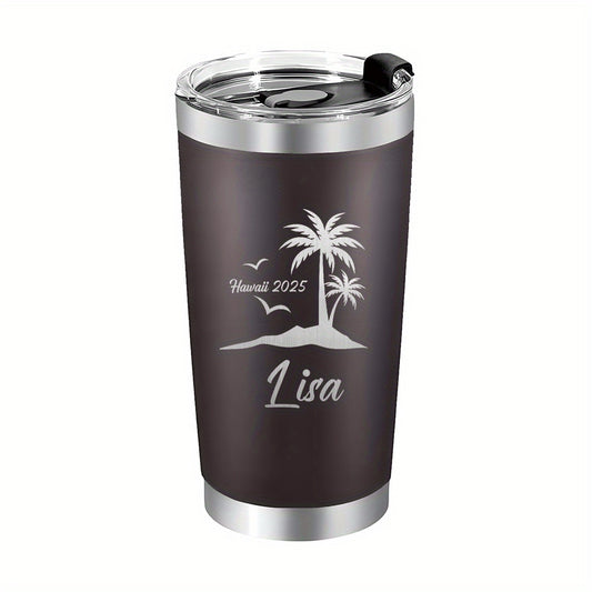 Personalized 20oz Stainless Steel Coffee Mug w/ Lid - Ideal Gift for Men & Women