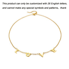 Personalized Custom Women Initial Name Necklace Stainless Steel