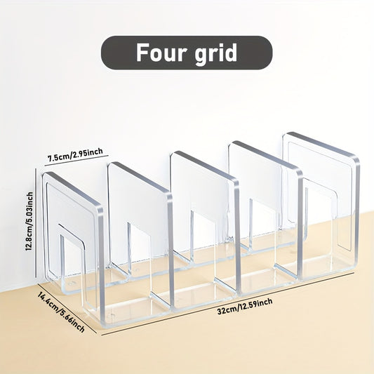 Acrylic Book Stand Transparent Bookshelf Desk Storage Organizer