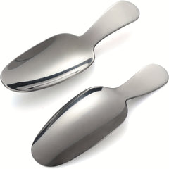 2pcs Stainless Steel Dessert Spoon Set Short Handle Coffee Scoop Mini Tea Spoons