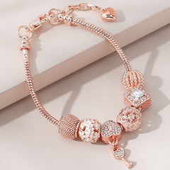 Beaded Charm Bracelet with Flower & Star Pattern