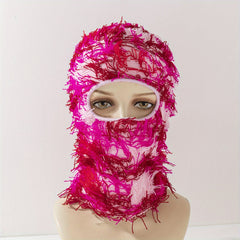 Y2K Camo Balaclava Ski Mask - Full Cover Knit Headgear for Men Women