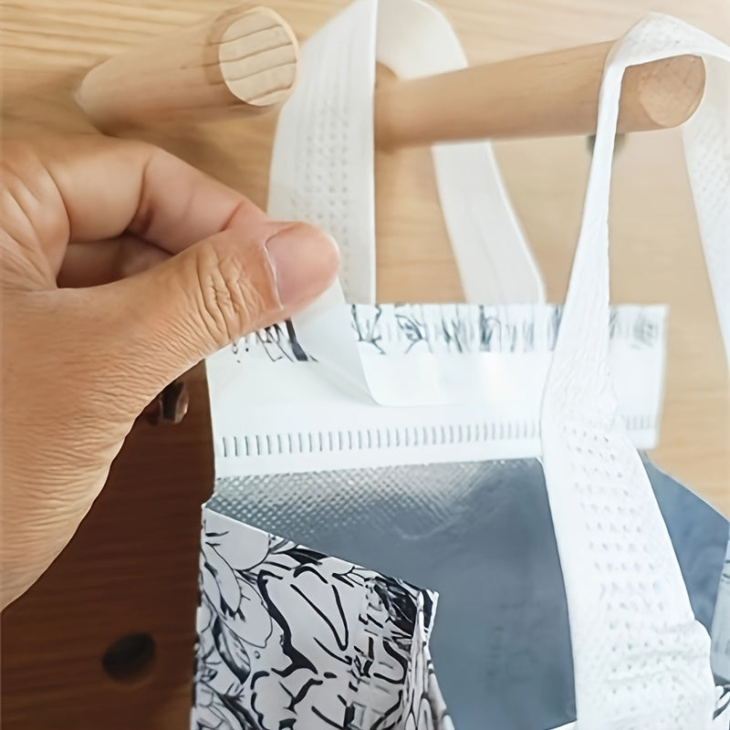 10pcs Insulated Canvas Tote Bags for Drinks & Food Reusable Cooler Bags