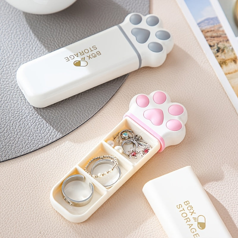 Mini Cat Claw Pill Organizer with 3 Compartments