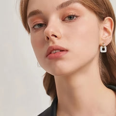 Acoustic Flash Square Hollow Earrings