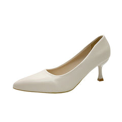 Women's Stiletto Pointed Toe Pumps Mid Heels Slip On High Heels
