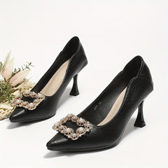 Women's Rhinestone & Faux Pearl Stiletto Heels Slip On High Heels