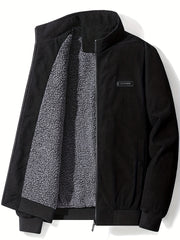 Men's Corduroy Cotton Jacket with Zip Up Collar