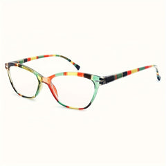 Women Reading Glasses Colorful Pattern Cat Eye Lightweight Flexible Spring Hinge