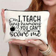 Teacher Love Inspire Print Cosmetic Bag Makeup Travel Toiletry Organizer