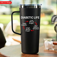 4pcs Diabetic Life UV DTF Waterproof Stickers Blood Sugar for DIY Crafts